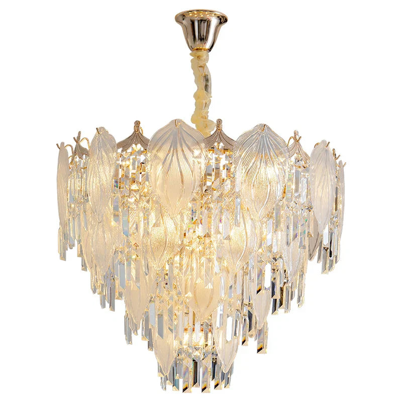 DecorBites™ French Crystal Chandelier Cream Wind Lighting Elegant Luxury Lights