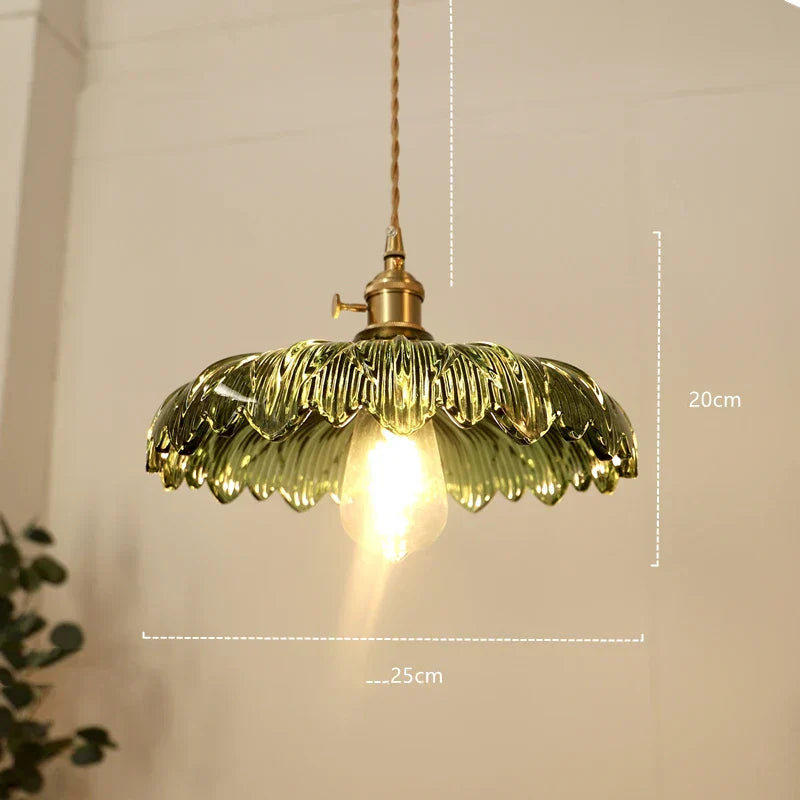 مصباح تعليق مودرن DecorBites™ LED زجاجي أخضر مع حامل نحاسي