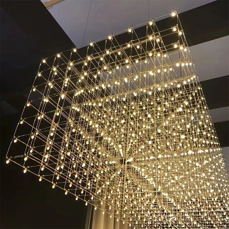 DecorBites™ Cube LED Chandelier for Modern Luxury Living Room & Dining Office Hotel