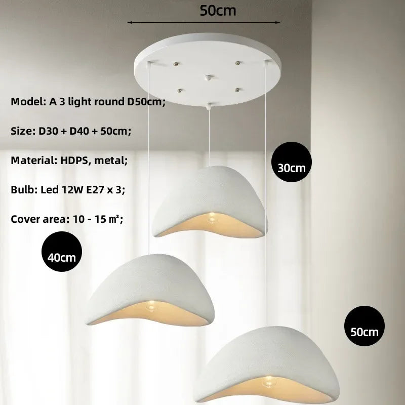 DecorBites™ LED Wabi Sabi Chandelier: Modern Minimalist Pendant Light for Home, Dining, Living Room