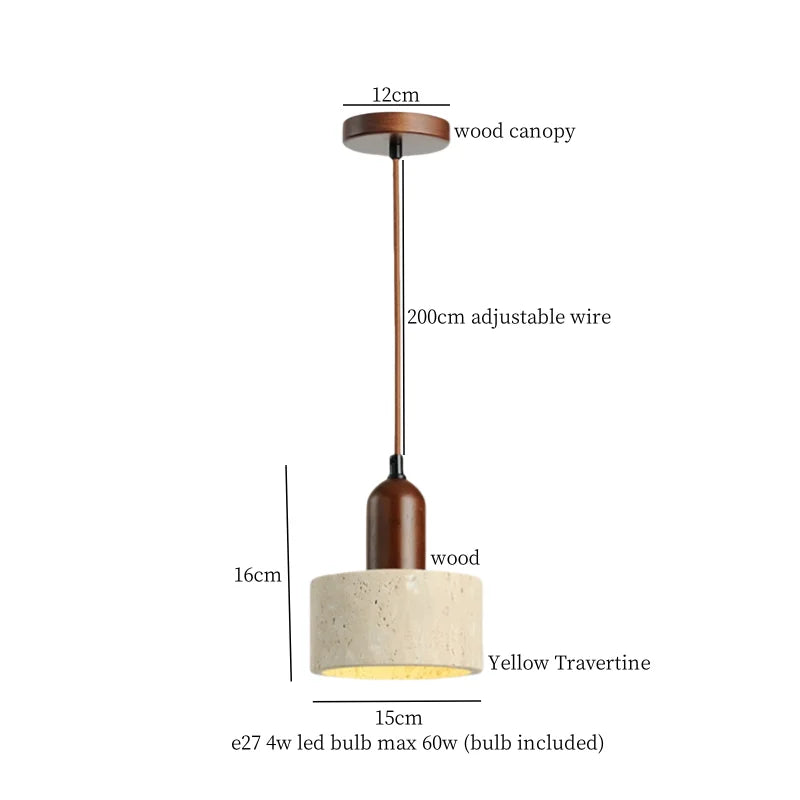 DecorBites™ LED Yellow Travertine Pendant Light Hanglampen for Kitchen Cafe Living Room