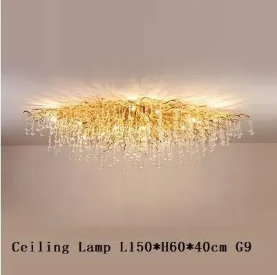 DecorBites™ Crystal Branch Chandelier LED Ceiling Light for Living Bedroom Décor