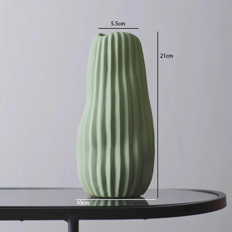 DecorBites™ Irregular Ceramic Vase for Modern Floral Arrangement & Room Decor