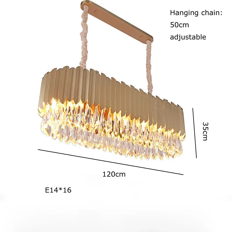 DecorBites™ Crystal Water Droplet Pendant Lights, Dimmable Luxury LED Dining Room Fixture