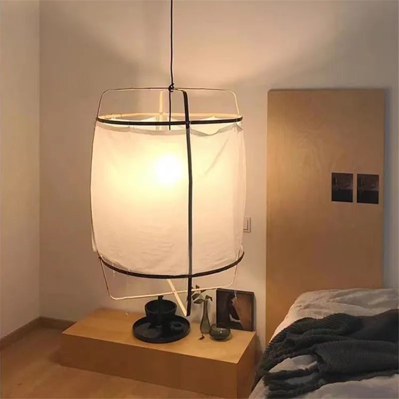 مصباح متدلي من الكتان من DecorBites™: ثريا قماشية بوهيمية أنيقة للمنزل والمطعم والفندق