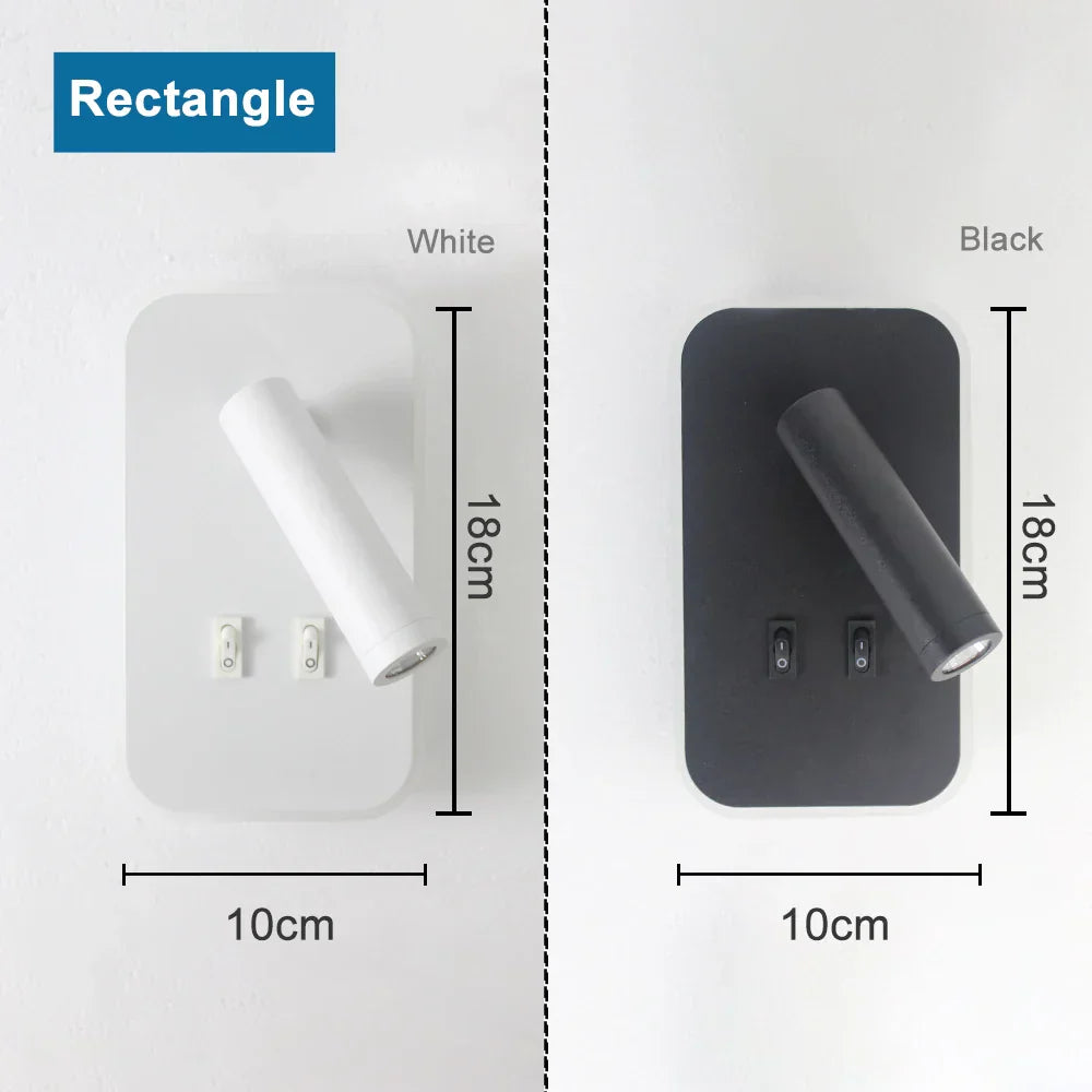 DecorBites™ Adjustable Wall Lamp for Bedroom, Study, or Reading - 350° Rotation, Switch Included