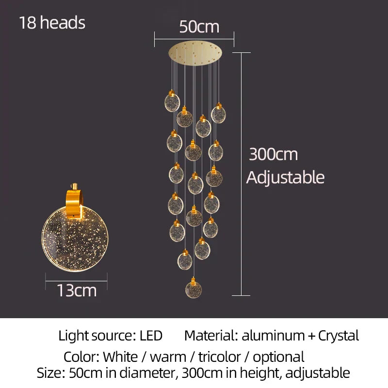 ثريا كريستال LED من DecorBites™ لديكور غرف المعيشة الحديثة