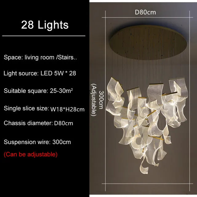ثريا سقف بمصابيح LED موجهة من DecorBites™، تصميم عصري ومبتكر لإضاءة ديكور المنزل