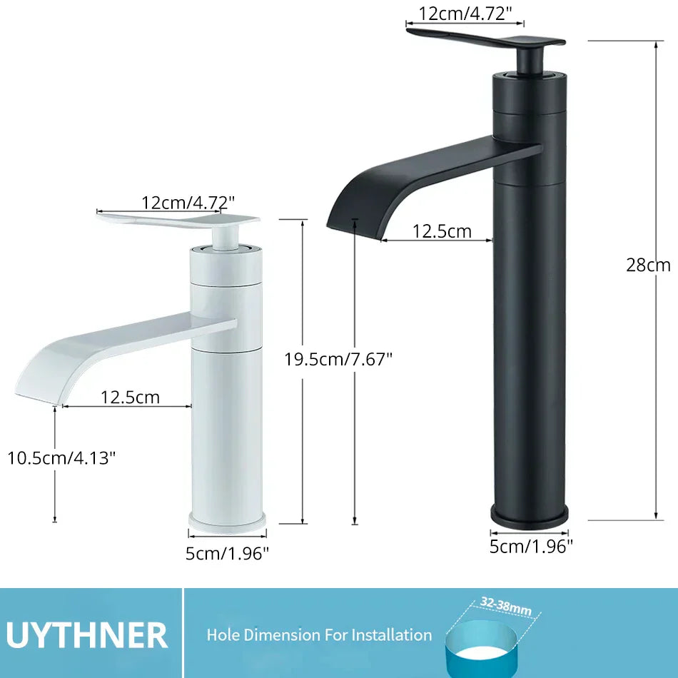 DecorBites™ Basin Faucet Mixer for Bathroom Vessel Washbasin Hot Cold Water Deck Mounted