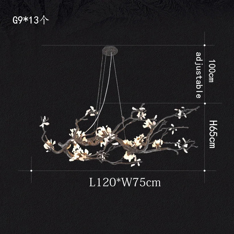 DecorBites™ Copper LED Branch Chandelier: Elegant Lighting for Living & Dining Rooms