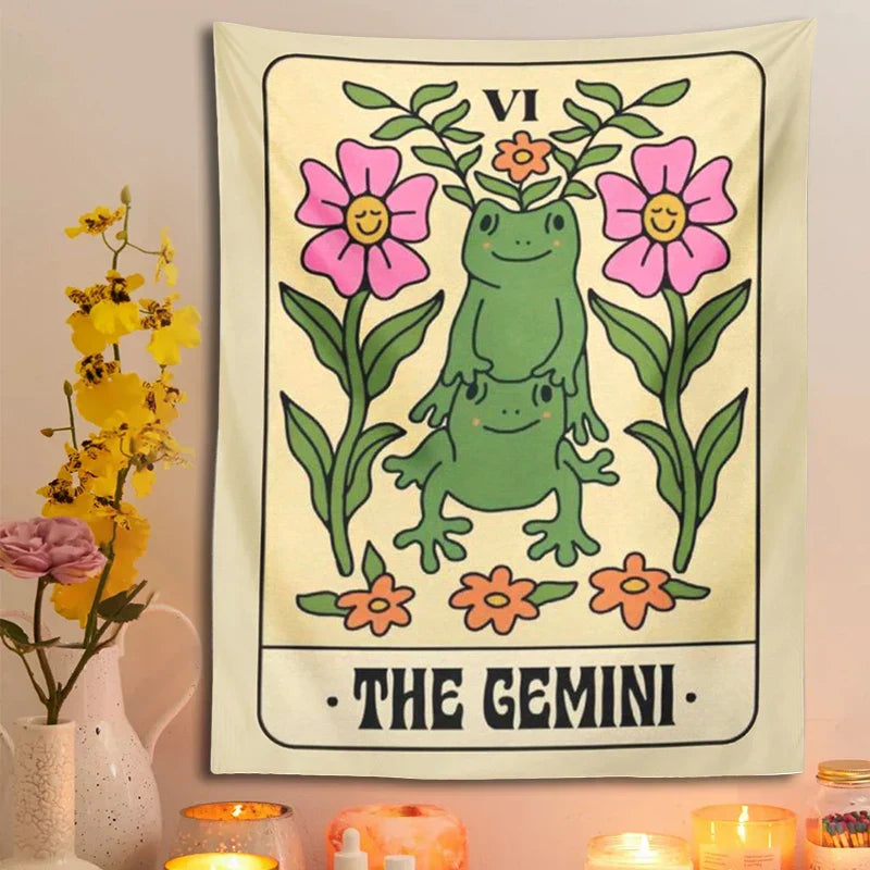 مفروشات حائط DecorBites™ Gemini Frog Constellation للديكور البوهيمي للغرفة