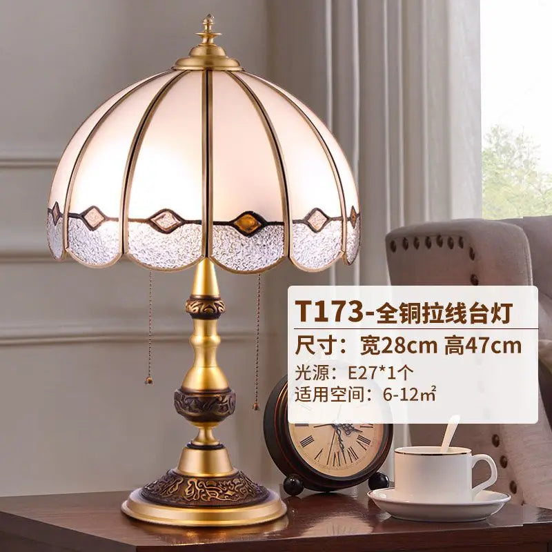 مصباح مكتبي من النحاس الفاخر DecorBites™ لغرفة النوم، مصباح أرضي لغرفة المعيشة، إضاءة LED للدراسة