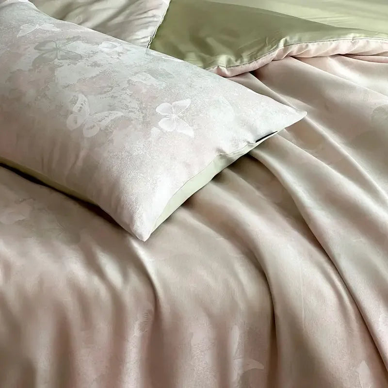 DecorBites™ 100% Cotton Jacquard Bedding Set Double King Size Bedroom Decor