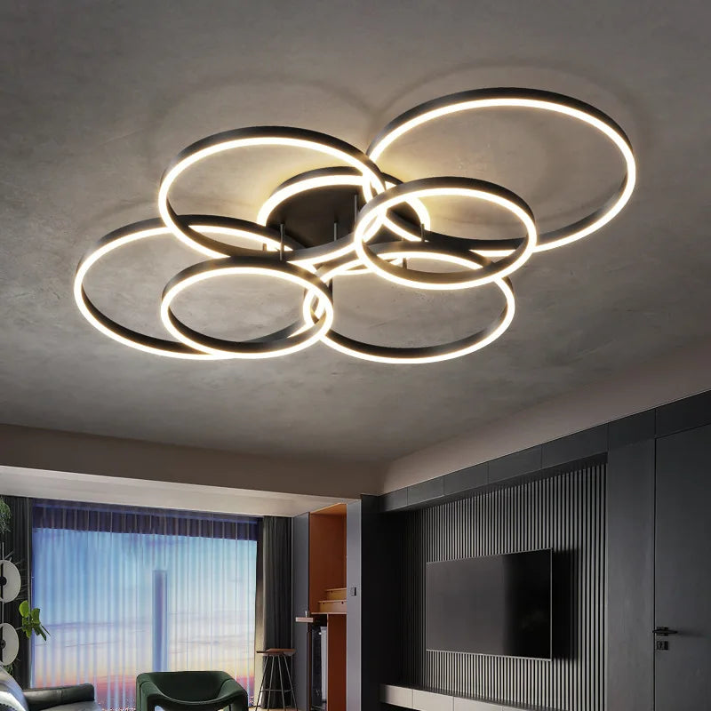 ثريا DecorBites™ LED: مصابيح عصرية لغرف المعيشة والدراسة والنوم، ثريات مدخل دائرية الشكل