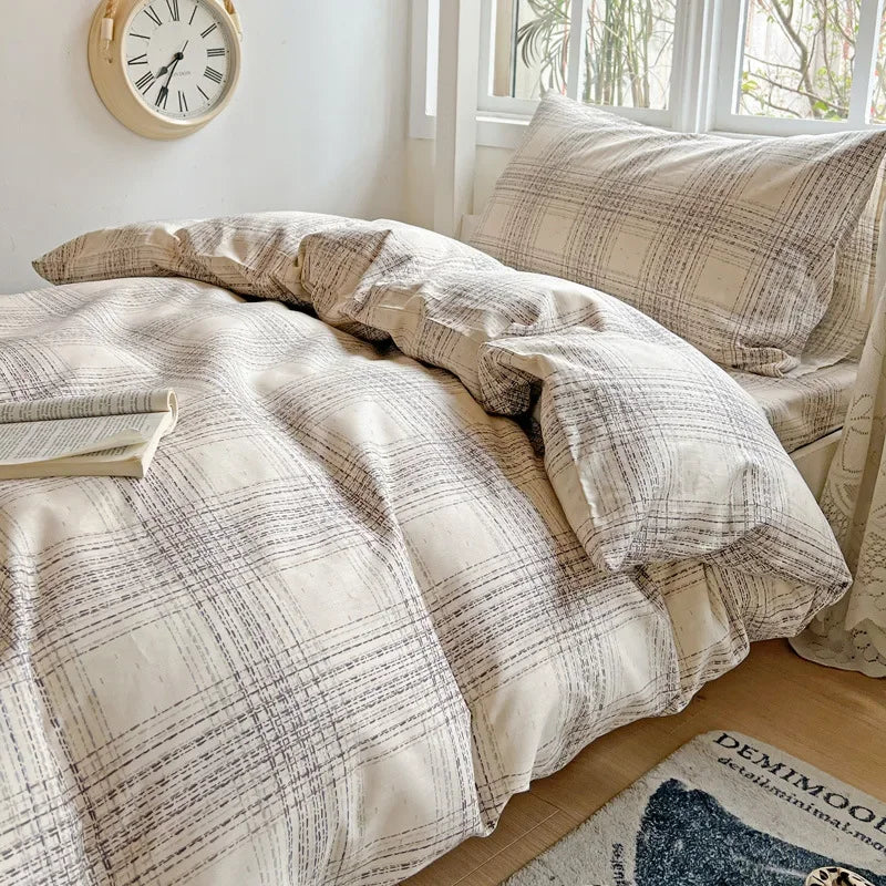 DecorBites™ Cotton Printed Student Bedding Set - All Seasons Queen Single Comforter Cover Set