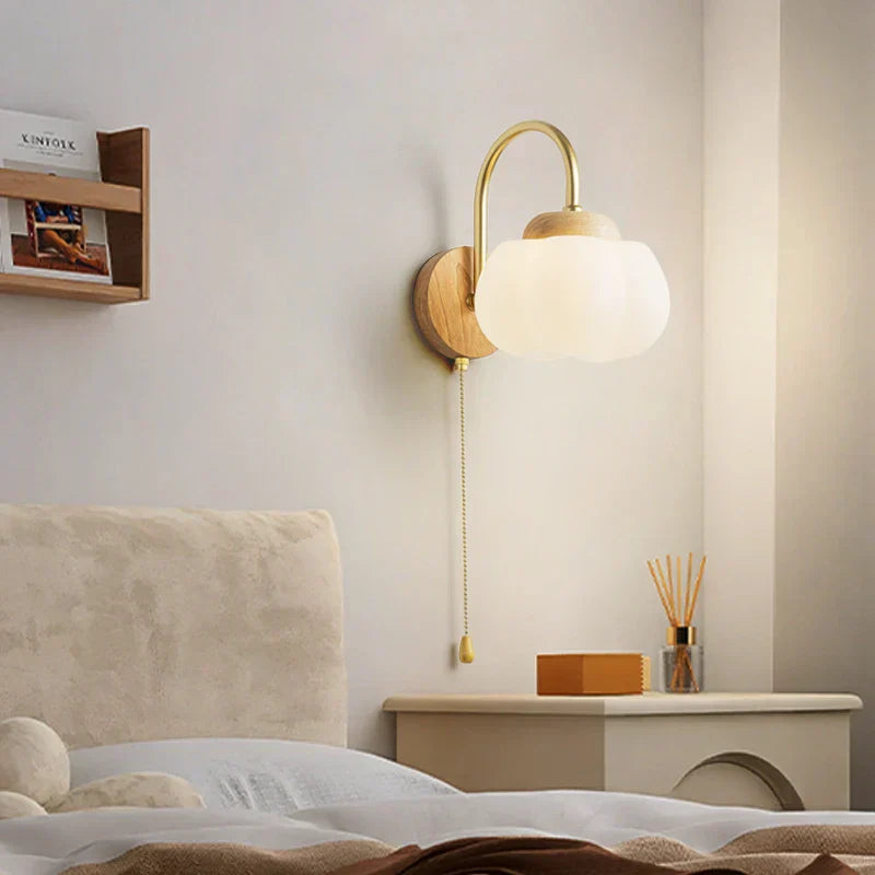 DecorBites™ Cotton LED Wall Lamps with Pull Chain Switch for Restaurant Living Room Bedroom