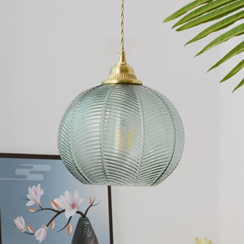 DecorBites™ Blue Glass LED Pendant Lamp - Nordic Modern Hanging Light