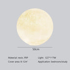 Nordic Moon White FRP Round Pendant Light