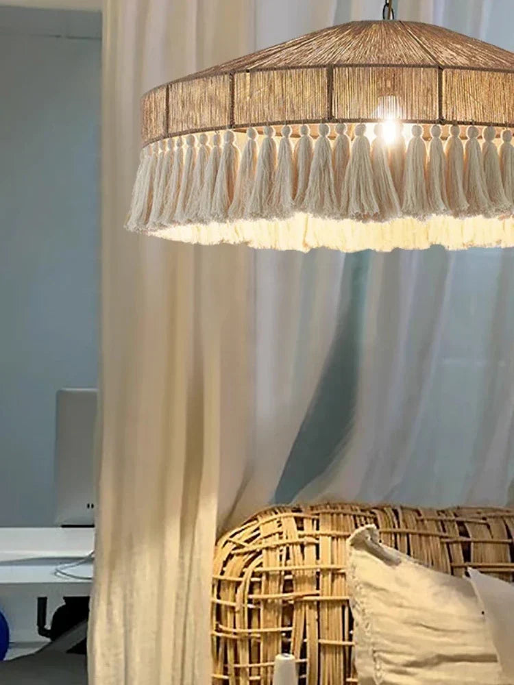 DecorBites™ Handmade Rattan Pendant Lights - Nordic Style Chandelier for Home Decor