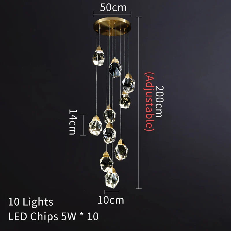 DecorBites™ Diamond Crystal LED Ceiling Chandelier for Home Decor