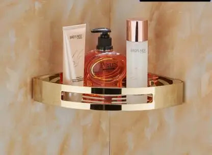 DecorBites™ Gold Stainless Steel Bathroom Corner Shelf - Shower, Shampoo Holder Basket