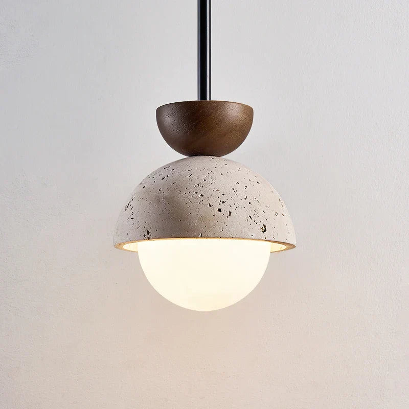 DecorBites™ Yellow Travertine LED Pendant Lights for Kitchen Island Bedroom Dining Table