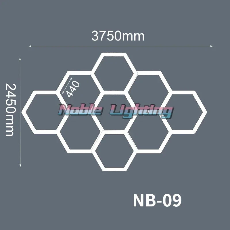 DecorBites™ Hexagon LED Ceiling Light for Barbershop and Garage Hair Salon