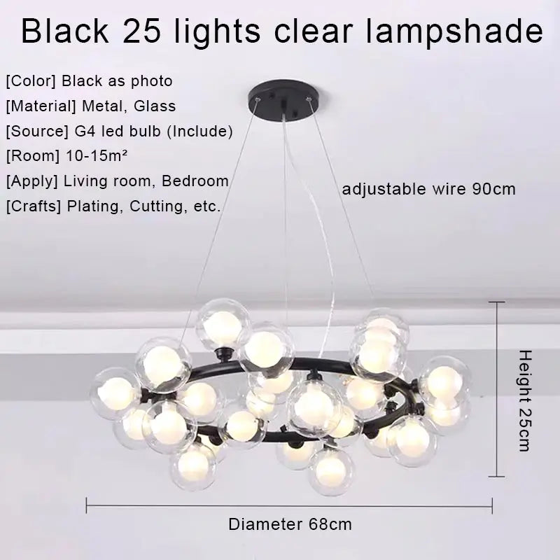 نجفة ديكور بايتس™ الذهبية بإضاءة LED، مصباح معلق عصري لغرفة المعيشة، المطبخ، غرفة النوم، غرفة الطعام