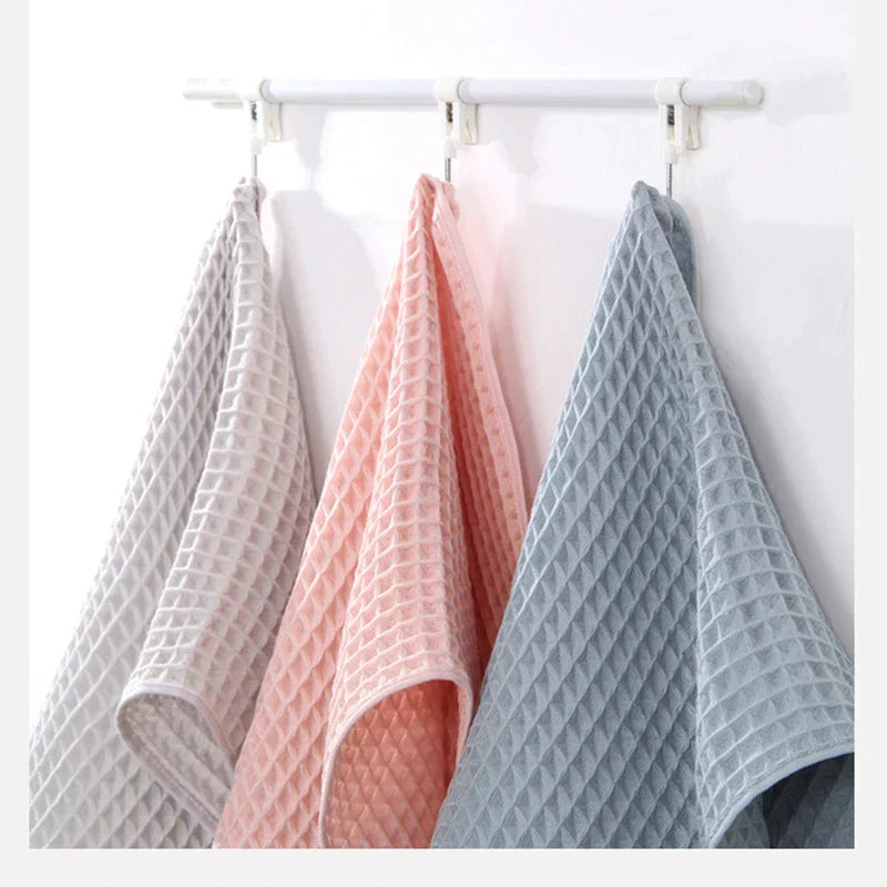 DecorBites™ Cotton Waffle Towel Bath Set for Adults & Children - 70*140cm & 34*74cm