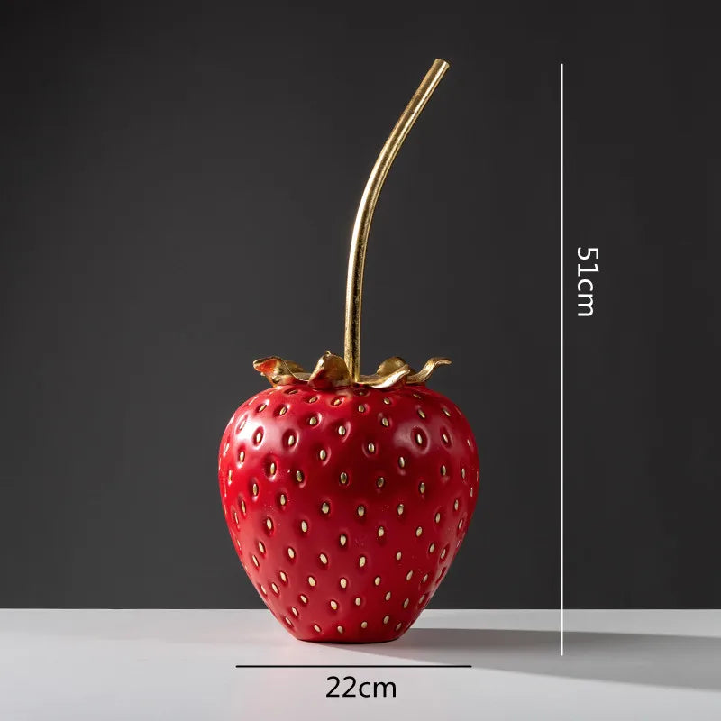 DecorBites™ Gold Strawberry Figurine Decor for Home Decor & Display