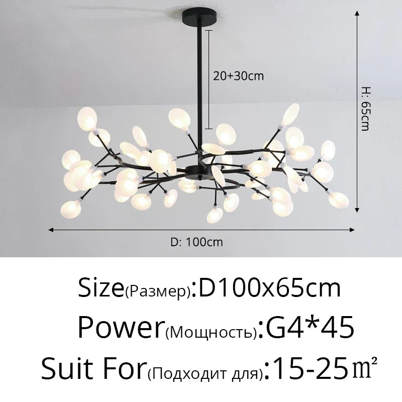 ثريا يراعة LED من DecorBites™: مصابيح سقف اسكندنافية حديثة لديكور المنزل الفاخر
