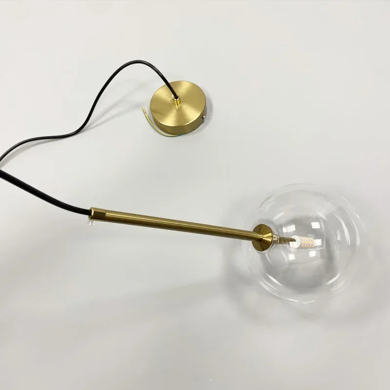 DecorBites™ Clear Glass Ball Pendant Chandelier for Dining Room Bedroom Decor Lighting