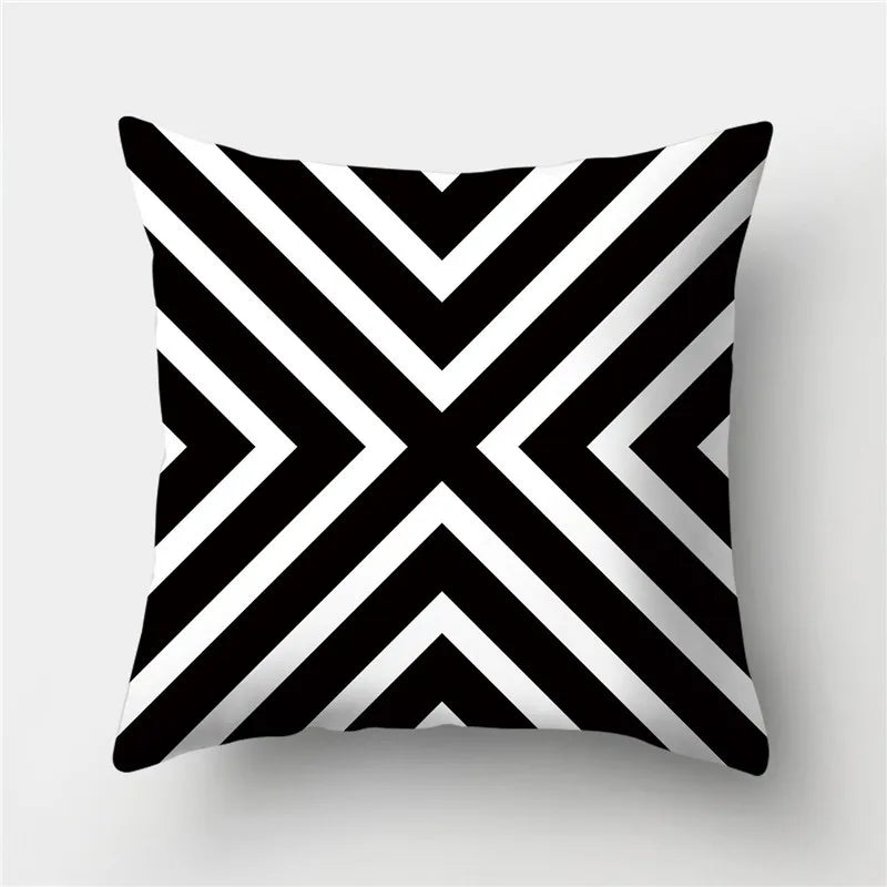 DecorBites™ Geometric Stripes Pillowcase 45x45cm Polyester Cushion Cover for Living Room