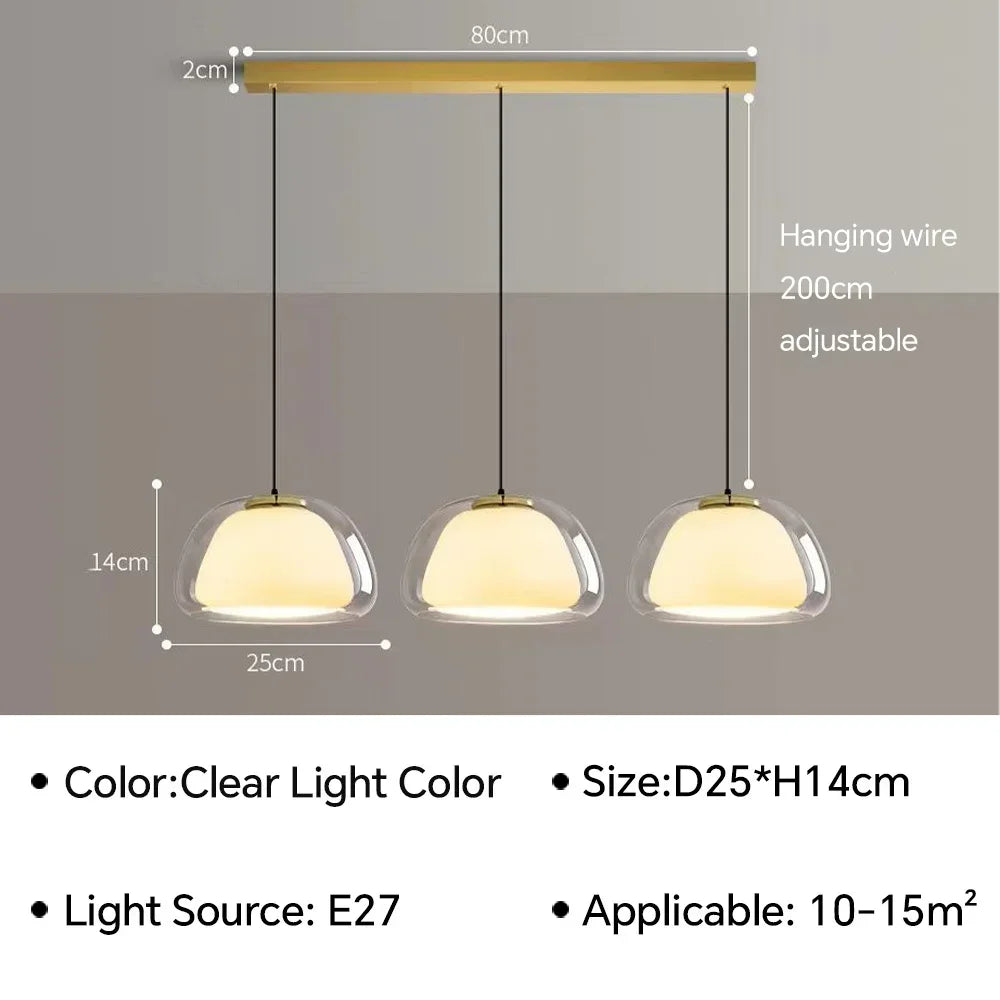 DecorBites™ Glass Jelly Pendant Lamp - Minimalist Luxury Design for Home Living Room