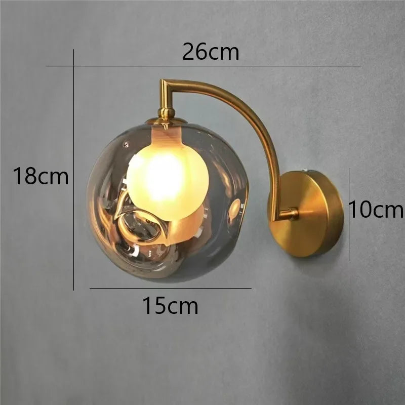 DecorBites™ Glass Ball LED Wall Sconce for Living Bedroom Dining Kitchen - Minimalist Design
