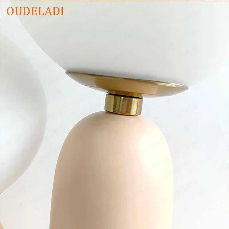 DecorBites™ Glass Ball LED Table Lamp: Green Pink Resin Nordic Style for Home Decor
