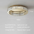 DecorBites™ Gold Crystal Ceiling Light Ring LED - إضاءة منزلية داخلية فاخرة حديثة
