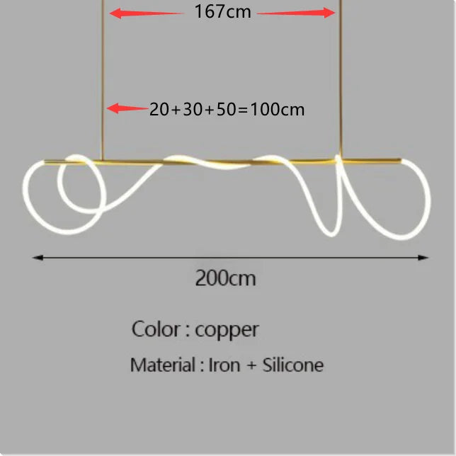 Modern Linear Stainless Steel LED Pendant Light
