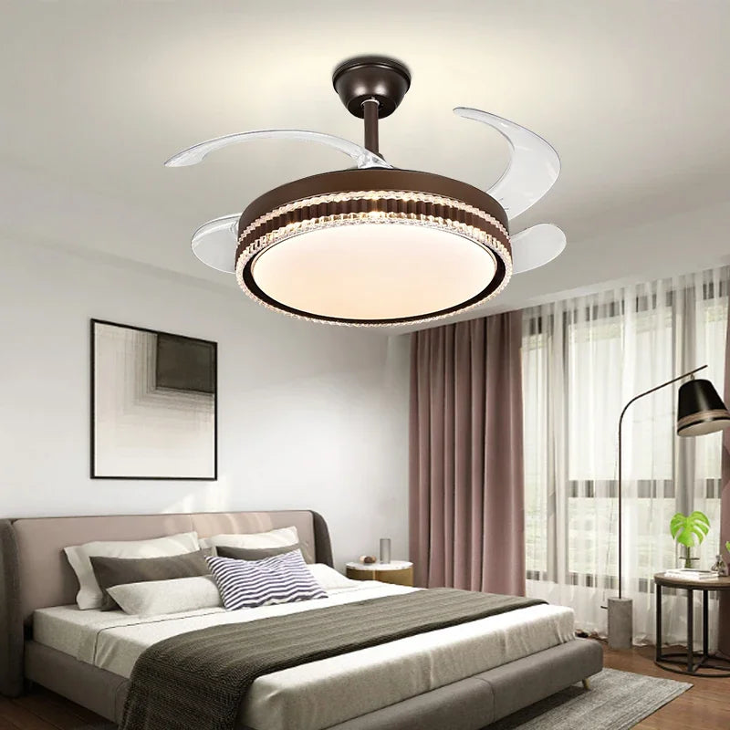 DecorBites™ ثريا مروحة سقف LED بدون شفرات لديكور المنزل الذكي الحديث