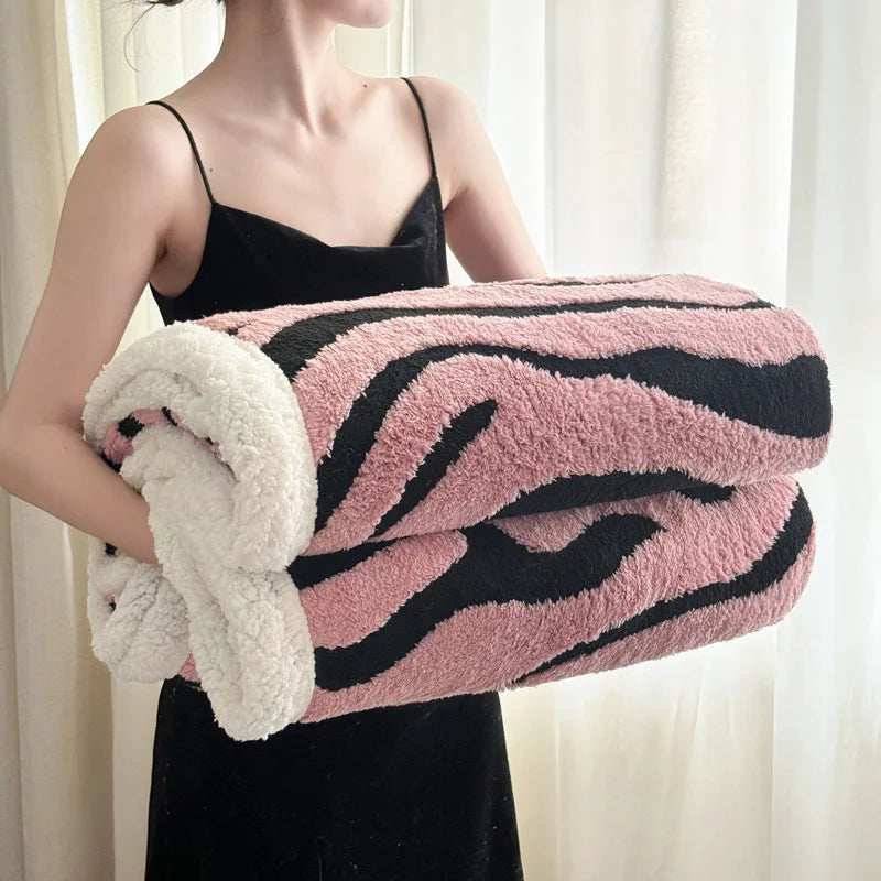 DecorBites™ Leopard Print Double Layered Wool Blanket-Irresistibly Soft & Warm