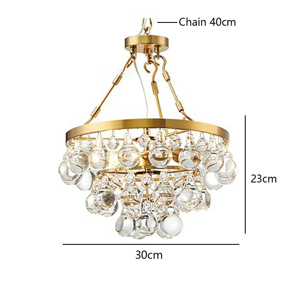 DecorBites™ Black Crystal Bead Ceiling Chandelier - Modern Classic for Living Room & Dining Table
