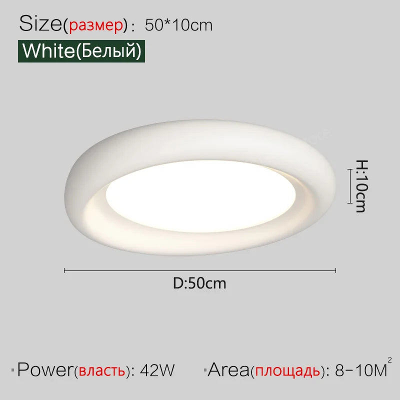 DecorBites™ Cream LED Ceiling Lamp for Girl's Room - Modern Minimalist Master Bedroom Lighting