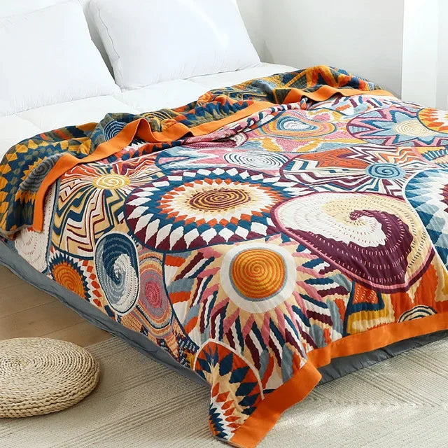 DecorBites™ Double Gauze Cotton Summer Blanket - Lightweight & Breathable