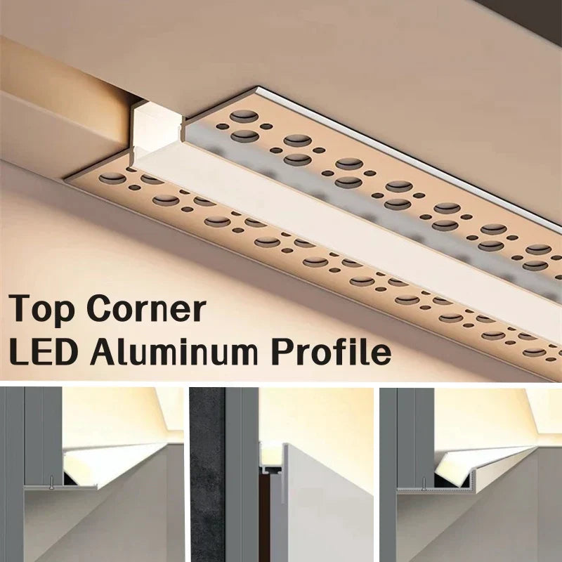 DecorBites™ قناة LED ألومنيوم مدمجة بخط خصر لإضاءة الزوايا الخلفية
