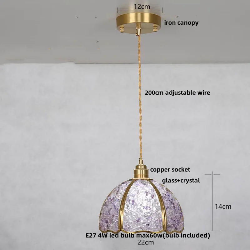 DecorBites™ Crystal Glass LED Pendant Light Fixture for Kitchen Dining Room Bar Luxury Art Decor