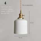 Japanese Ceramic Pendant Light With Copper Finish