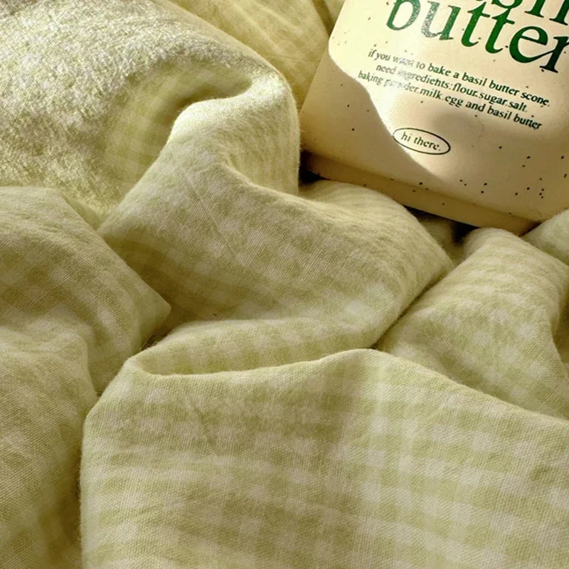 DecorBites™ French Lace Washed Cotton Bedding Sets for King Queen Beds