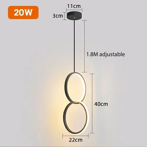 أضواء معلقة هندسية LED من DecorBites™ لغرفة المعيشة وغرفة النوم والمطبخ، مصابيح معلقة حديثة للديكور