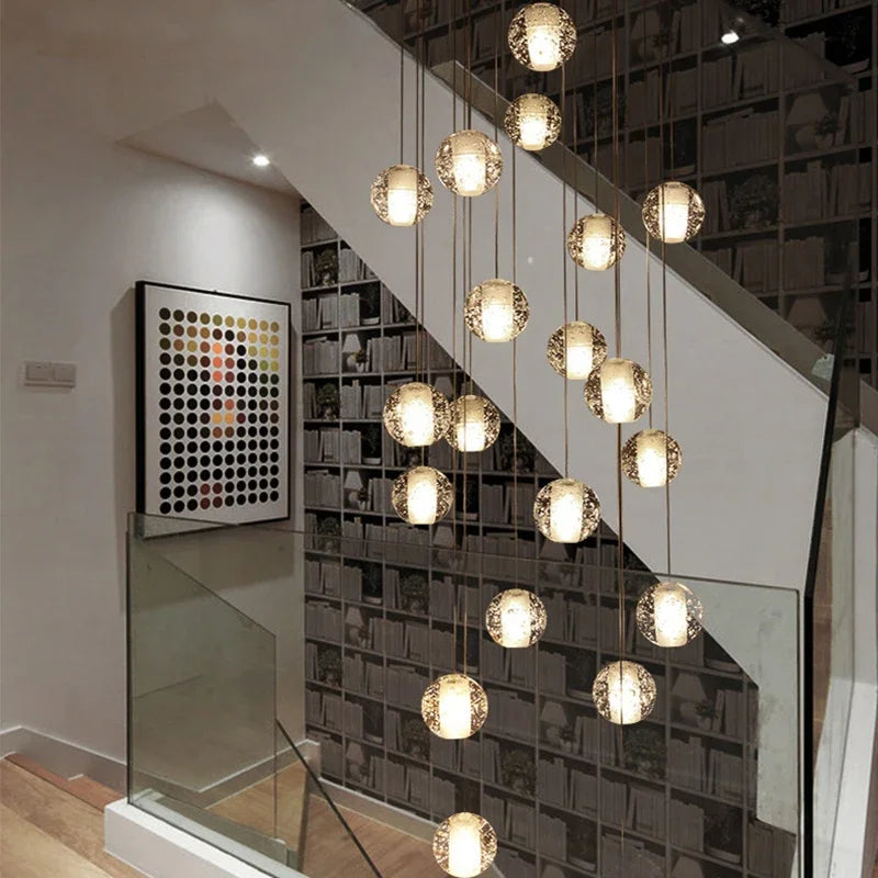 DecorBites™ Crystal Ball LED Chandelier Pendant Light for Living Room Kitchen Lighting