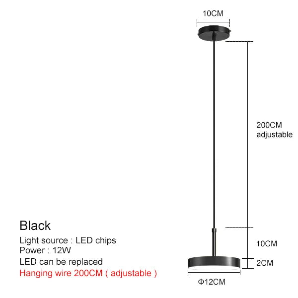 Nordic Minimalist Black Brass Pendant Light